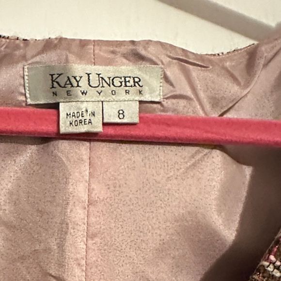 Kay Unger Tweed Y2K A-line Dress. Vintage. Pink. Unique and beautiful. - Picture 7 of 8